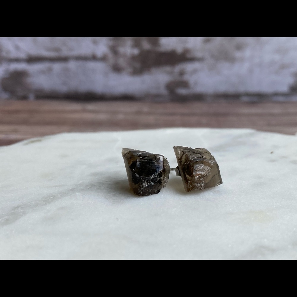 Smoky Quartz Earrings - Picture 2 of 3